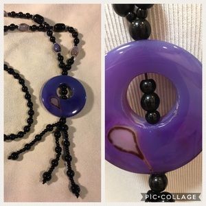 36” Purple & Black Accents w / Agate Accent